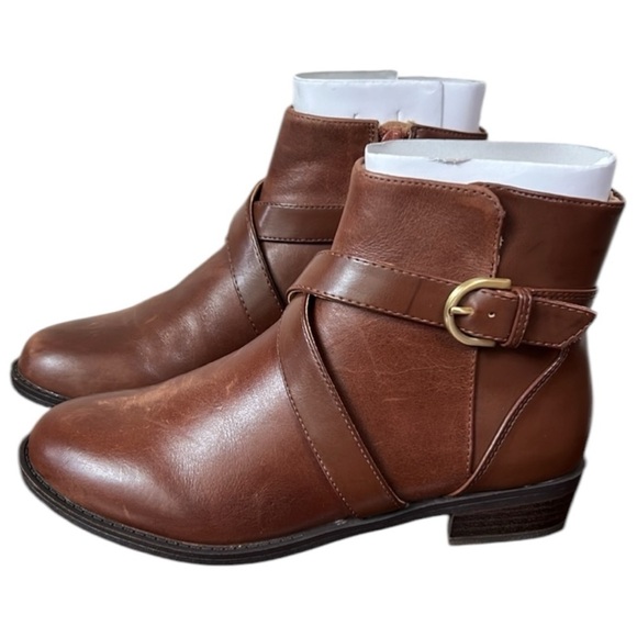 Rockport Vickey Belt Leather Cognac Bootie Size 5 - Picture 4 of 12